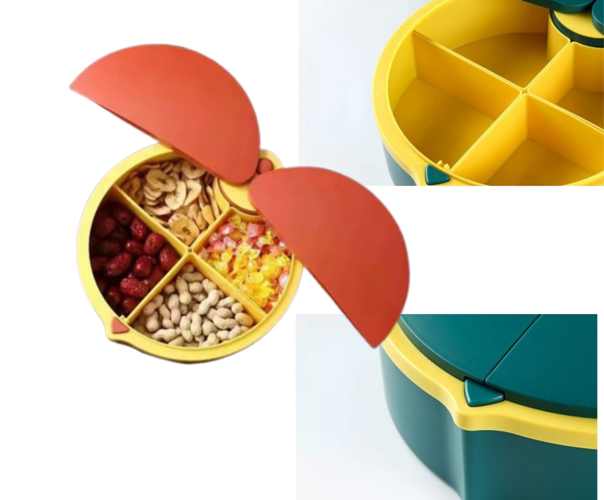 Bandeja organizadora de 4 compartimientos para frutas y dulces