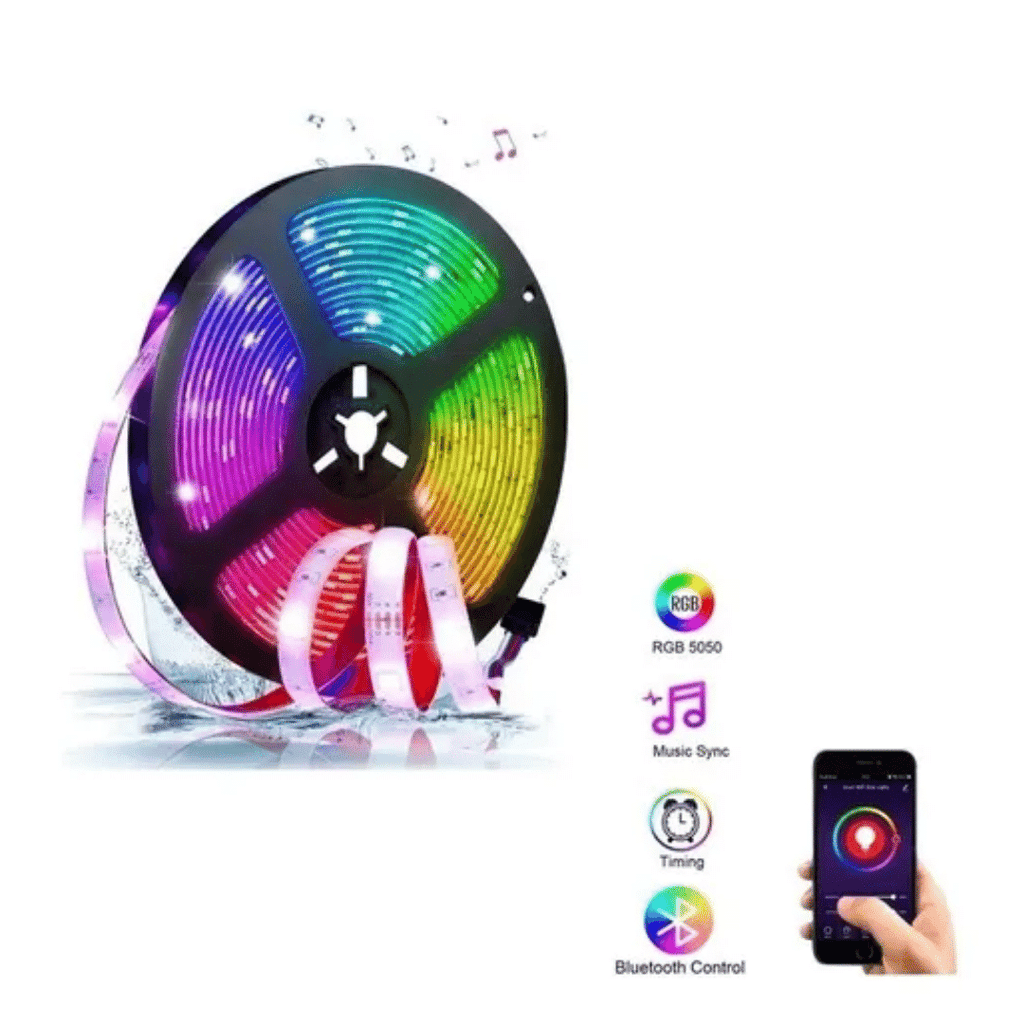 Cinta de luces LED RGB de 5 m con control