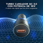 Cargador USB para carro de carga rápida con cable tipo C