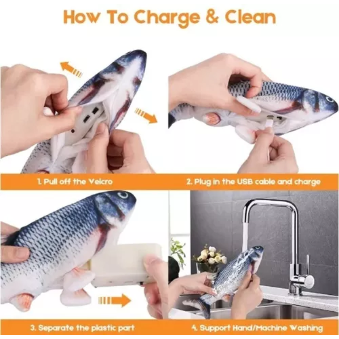 Pez interactivo recargable para gatos