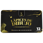 Lápices profesionales de dibujo x12 en caja metálica