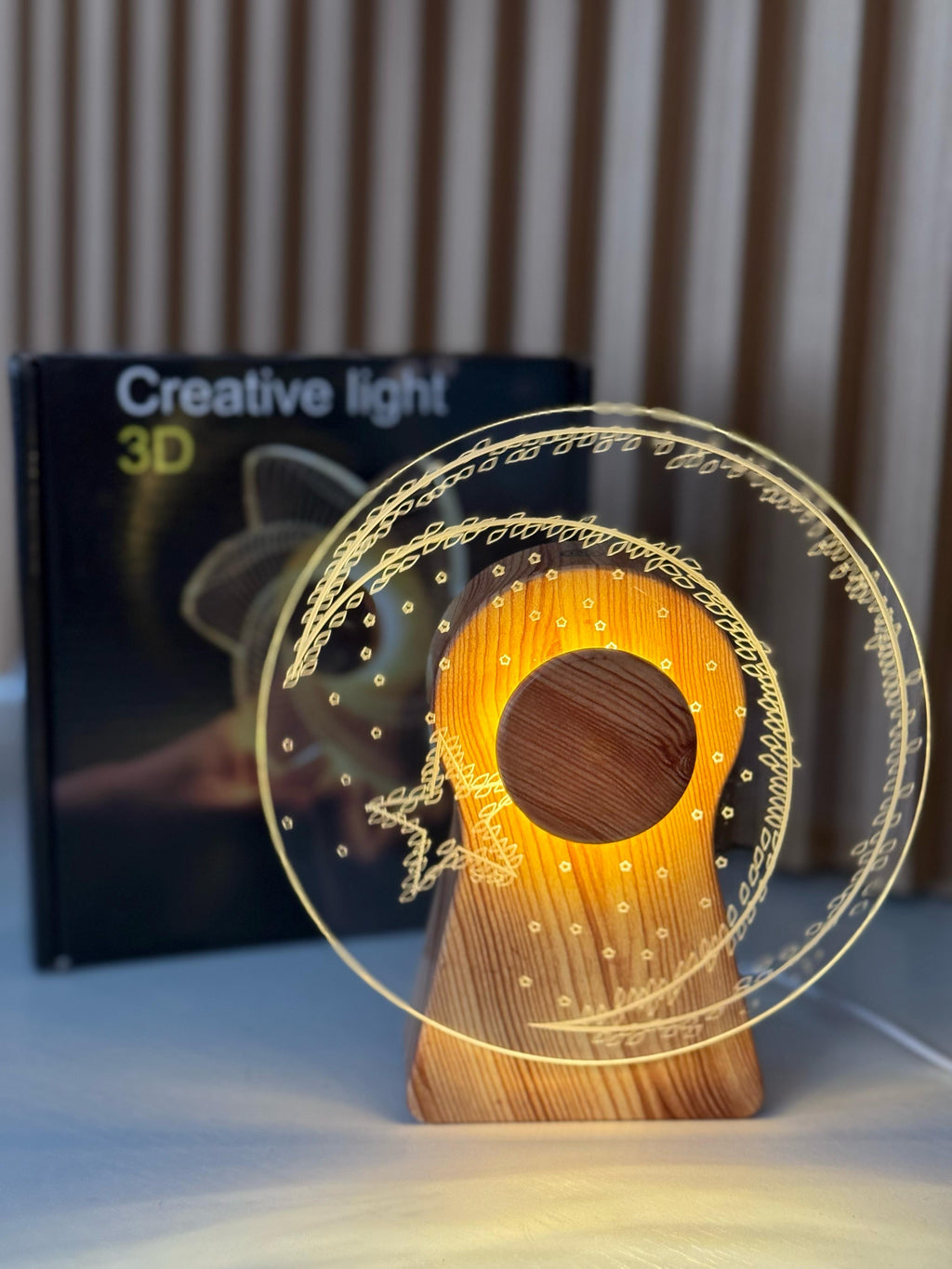 Lámpara 3D acrílica de luz cálida