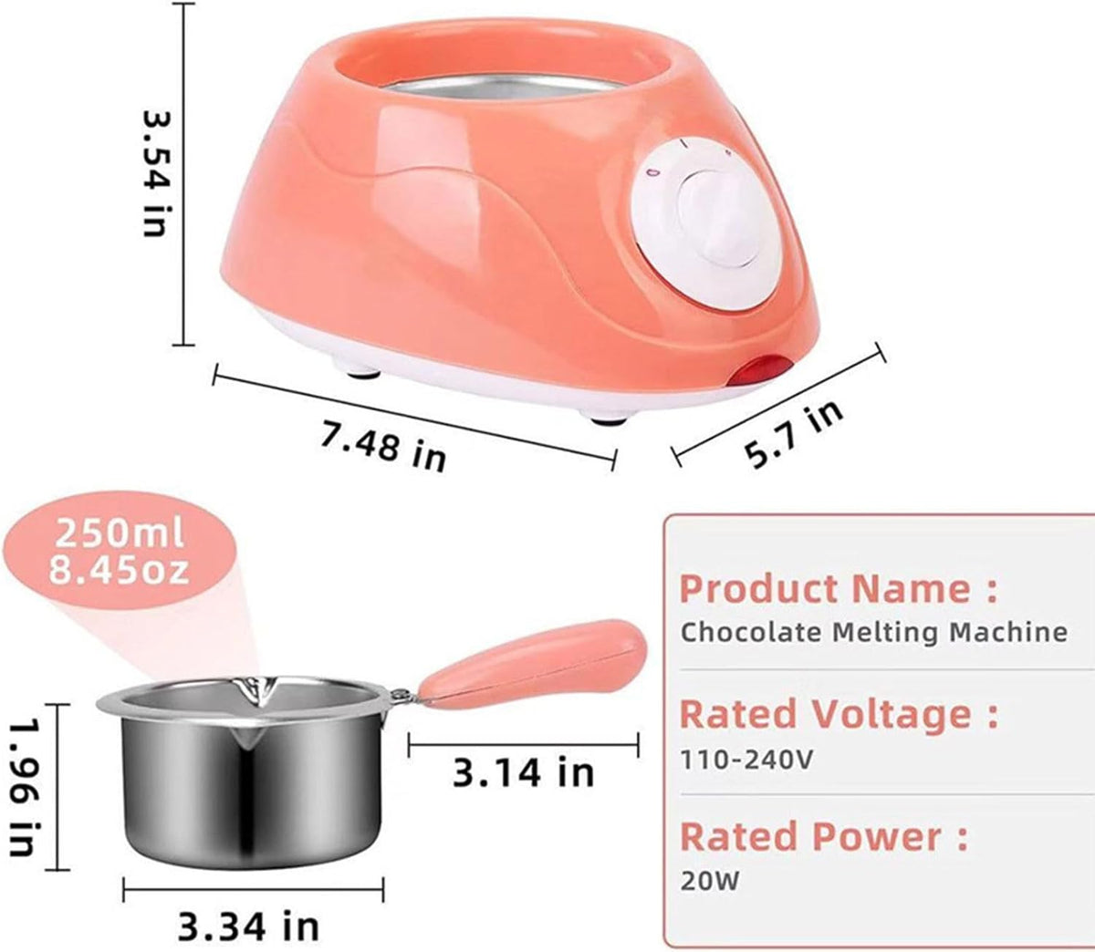 Olla eléctrica para fundir chocolate