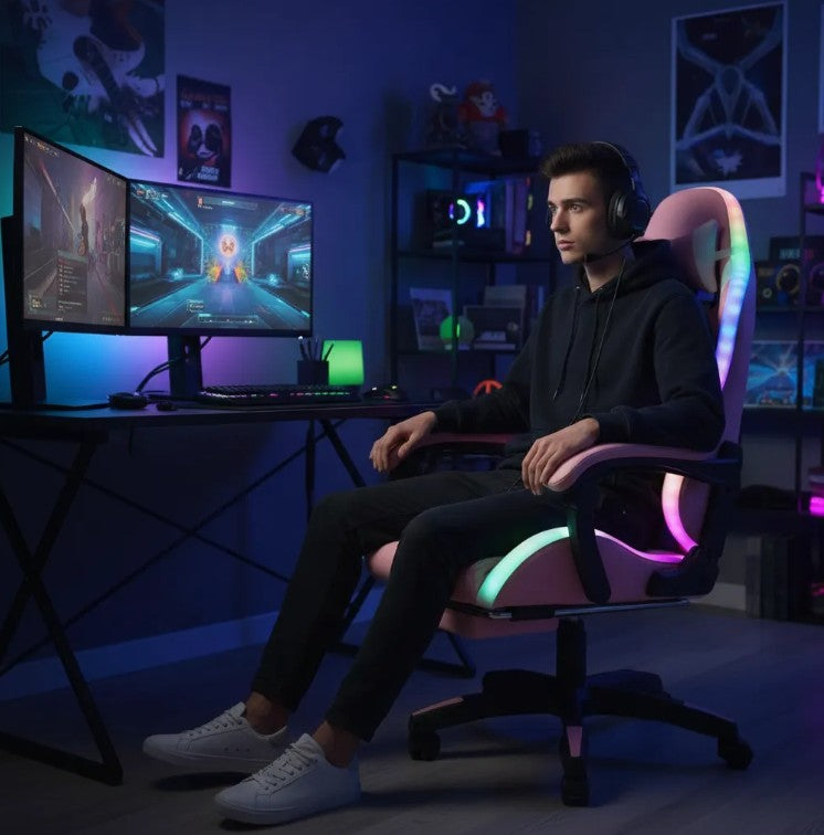 Silla gamer RGB Con luces LED Reclinable