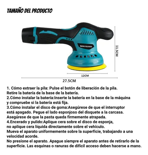 Polichadora Inalámbrica Recargable con 2 Baterías