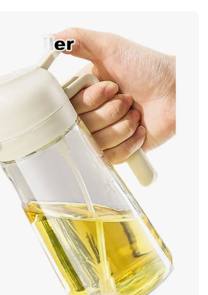 Dispensador de aceite 2 en 1, rociador y vertedor