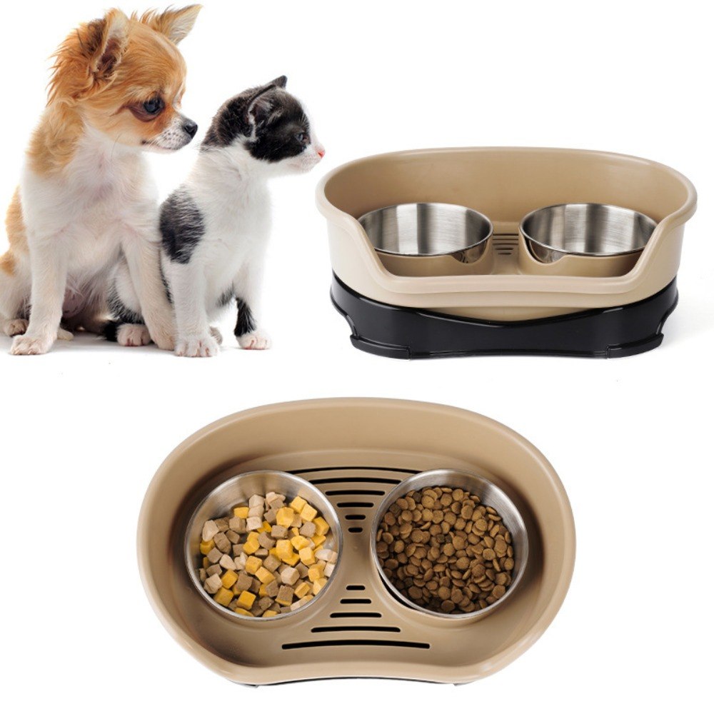 Comedero elevado doble para mascotas