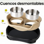 Comedero elevado doble para mascotas