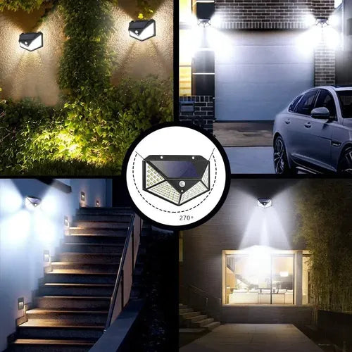Lámpara solar de 100 LED con sensor